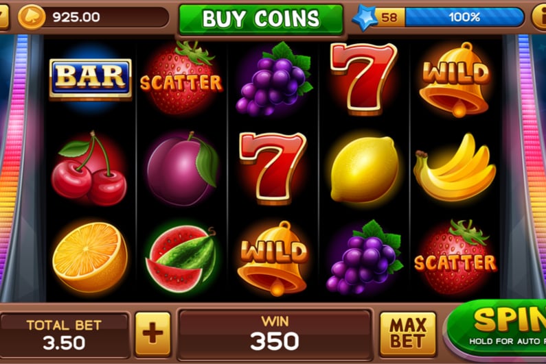 Fruit bar on a slot machine