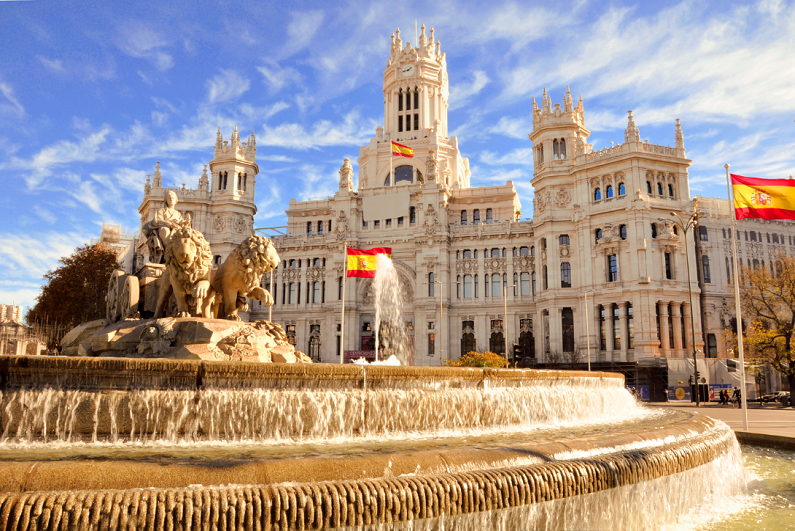 the famous Cibeles fountain in Madrid, Spain