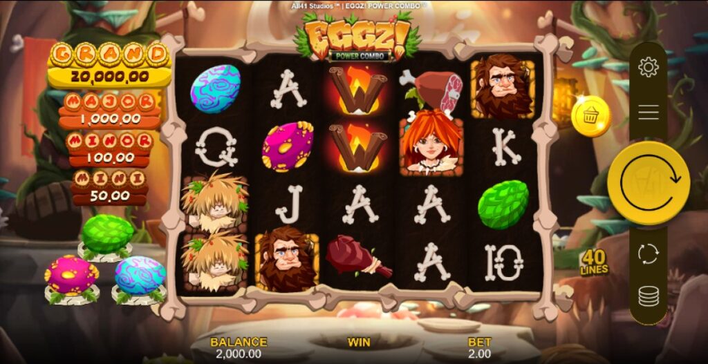 Eggz! Power Combo slot reels by All41 Studios