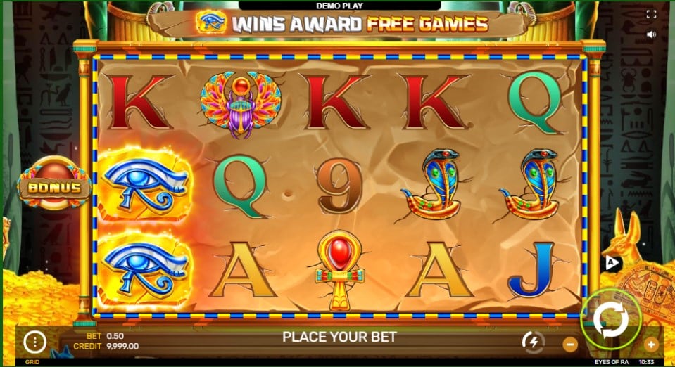 Eyes of Ra slot reels by Onegame - best new online slots of the week